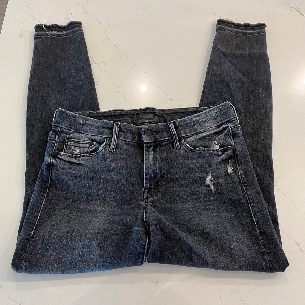 Mother Denim Undone‎ Hem Looker Ankle Jeans in Stealing Shadows size 28 - Picture 5 of 14